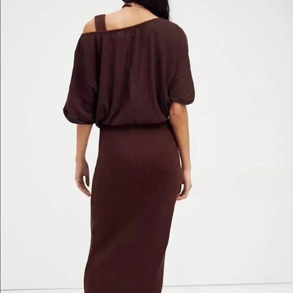 NWT Free People Blaine Set Midi Dress Sweater in Brown 2 Piece Matching XS - Picture 4 of 13